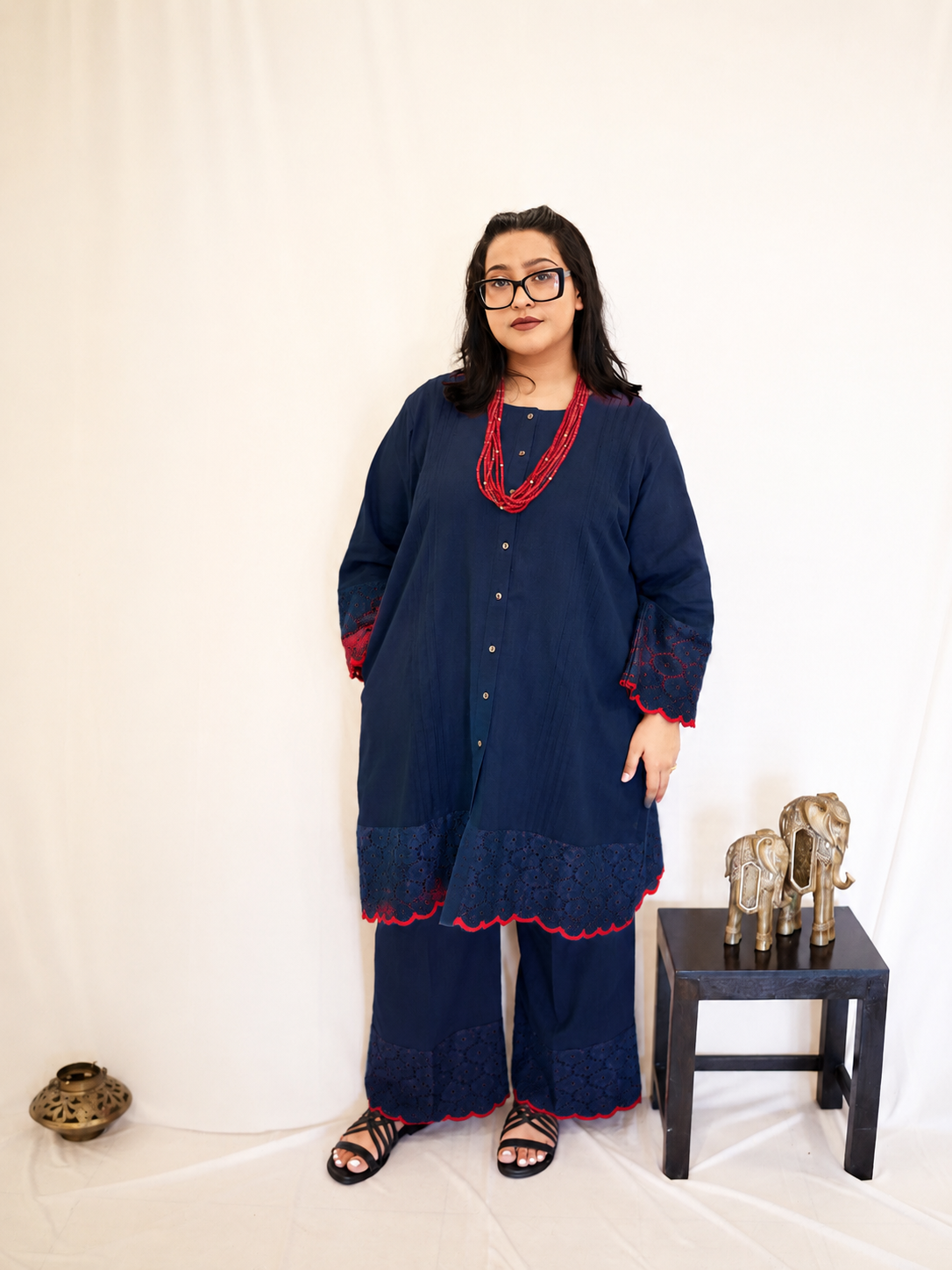S A A D A – 𝑁𝑎𝑣𝑦 𝐵𝑙𝑢𝑒 Dupatta